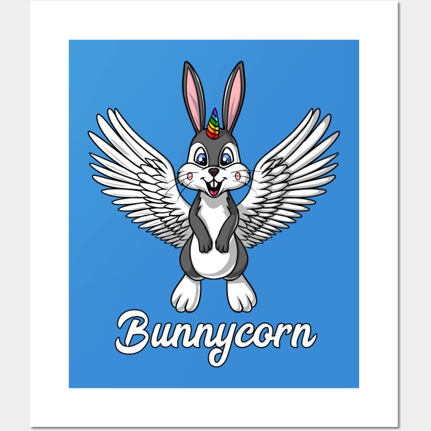 Rabbit Unicorn Bunny Bunnycorn Wall Art by underheaven